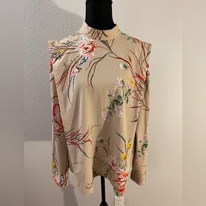 H&M Beige Floral Blouse